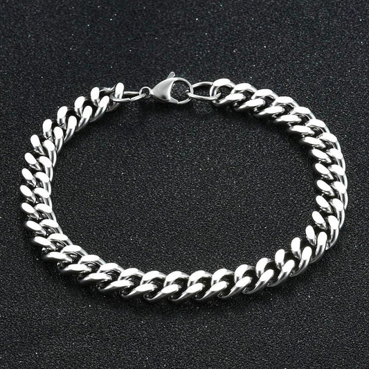 Stainless Steel Curb Cuban Chain Bracelet